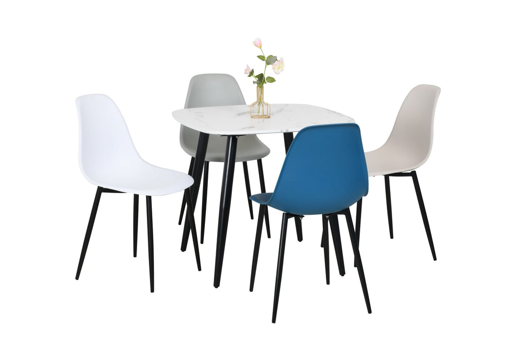 Aspen Dining Table White Square Table, Painted Top With Black - LuminexFurnitureDining TableASTB2 - WH