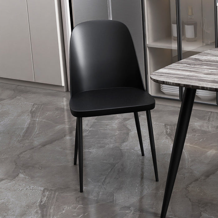 Aspen Duo Chair, Black Plastic Seat With Metal Legs (pair) - LuminexFurnitureChairsASCH22 - BK