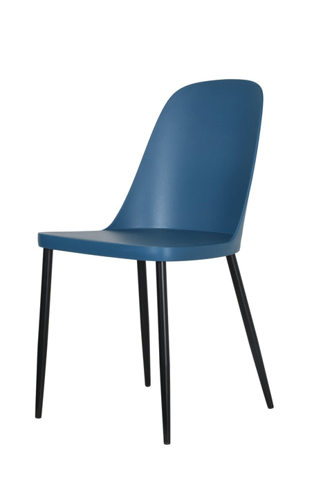 Aspen Duo Chair, Blue Plastic Seat With Black Metal Legs (pair) - LuminexFurnitureChairsASCH22 - BL