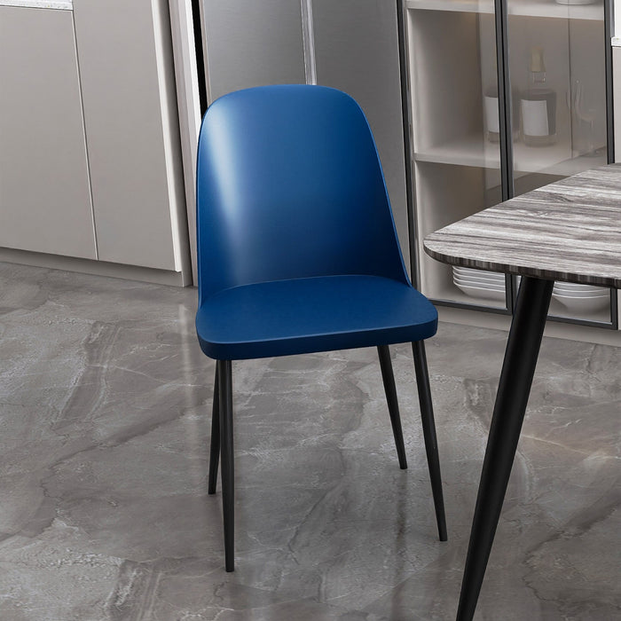 Aspen Duo Chair, Blue Plastic Seat With Black Metal Legs (pair) - LuminexFurnitureChairsASCH22 - BL