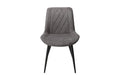 Aspen Grey Fabric Dining Chair Pair – Diamond Stitch & Black Legs - LuminexFurnitureChairsASCH15 - GF