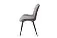 Aspen Grey Fabric Dining Chair Pair – Diamond Stitch & Black Legs - LuminexFurnitureChairsASCH15 - GF
