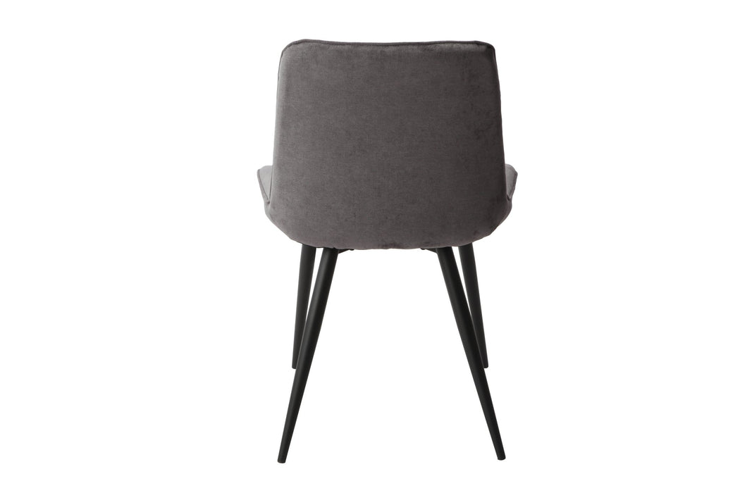 Aspen Grey Fabric Dining Chair Pair – Diamond Stitch & Black Legs - LuminexFurnitureChairsASCH15 - GF