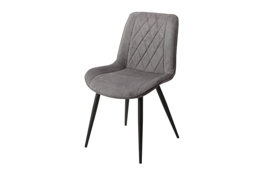 Aspen Grey Fabric Dining Chair Pair – Diamond Stitch & Black Legs - LuminexFurnitureChairsASCH15 - GF