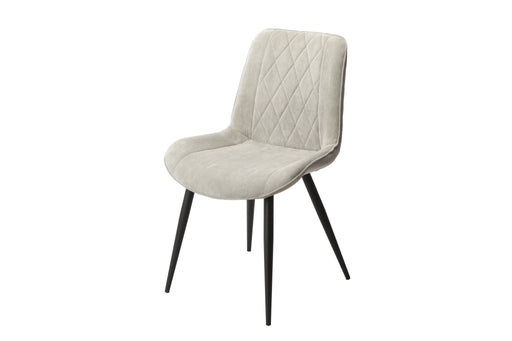 Aspen Light Grey Cord Dining Chair Pair – Diamond Stitch & Black Legs - LuminexFurnitureChairsASCH15 - LGCF