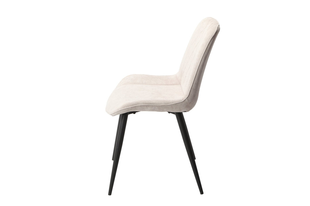 Aspen Natural Fabric Dining Chair Pair – Diamond Stitch & Black Legs - LuminexFurnitureChairsASCH15 - NF