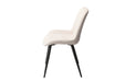 Aspen Natural Fabric Dining Chair Pair – Diamond Stitch & Black Legs - LuminexFurnitureChairsASCH15 - NF