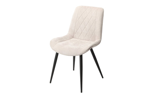 Aspen Natural Fabric Dining Chair Pair – Diamond Stitch & Black Legs - LuminexFurnitureChairsASCH15 - NF