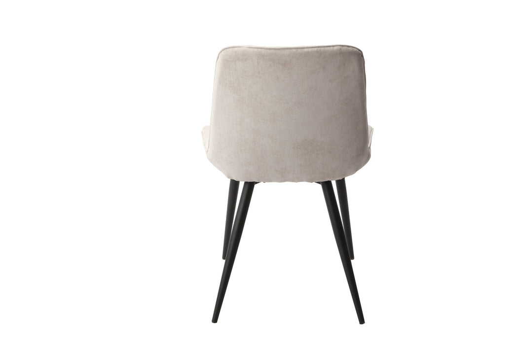 Aspen Natural Fabric Dining Chair Pair – Diamond Stitch & Black Legs - LuminexFurnitureChairsASCH15 - NF