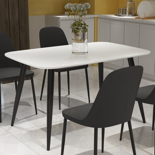 Aspen Rectangular Dining Table – White Painted Top & Black Legs - LuminexFurnitureDining TableASTB3 - WH