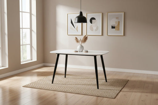 Aspen Rectangular Dining Table – White Painted Top & Black Legs - Luminex FurnitureDining TableASTB3-WH