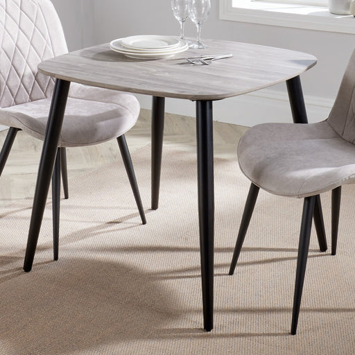 Aspen Square Dining Table – Grey Oak Effect & Black Tapered Legs - LuminexFurnitureDining TableASTB2 - OK
