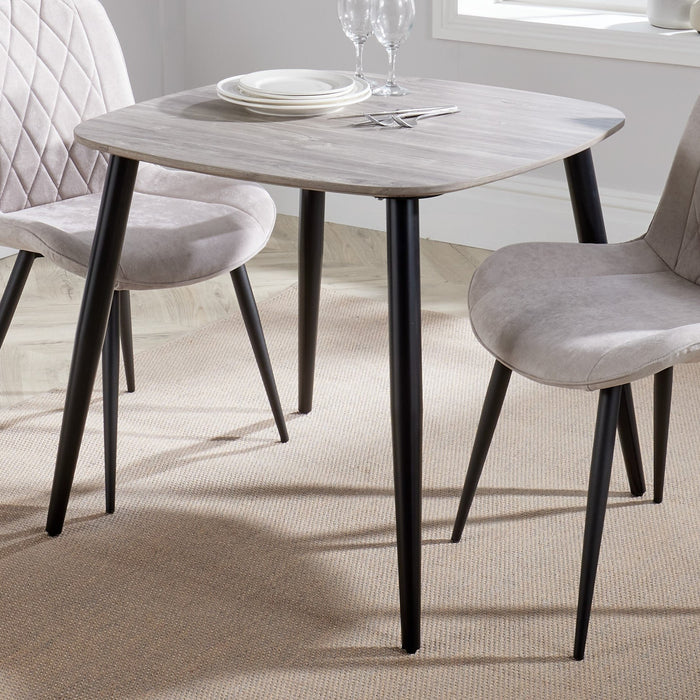 Aspen Square Dining Table – Grey Oak Effect & Black Tapered Legs - LuminexFurnitureDining TableASTB2 - OK
