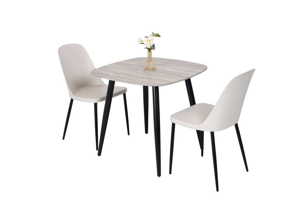 Aspen Square Dining Table – Grey Oak Effect & Black Tapered Legs - LuminexFurnitureDining TableASTB2 - OK