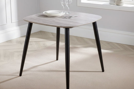 Aspen Square Dining Table – Grey Oak Effect & Black Tapered Legs - Luminex FurnitureDining TableASTB2-OK