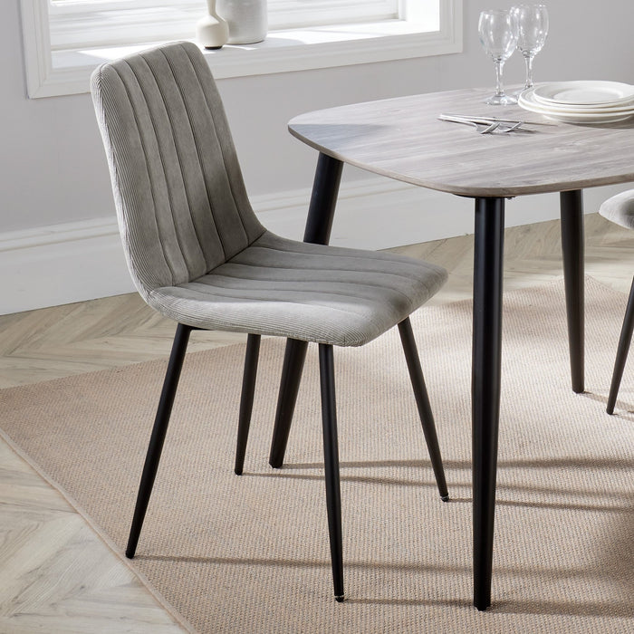 Aspen Straight Stitch Light Grey Cord Dining Chair - LuminexFurnitureChairsASCH16 - LGCF