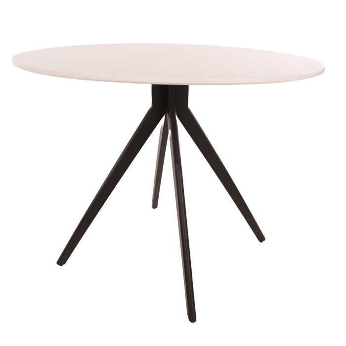 Aspen White Round Dining Table with Black Pedestal - LuminexFurnitureDining TableASTB4 - WH