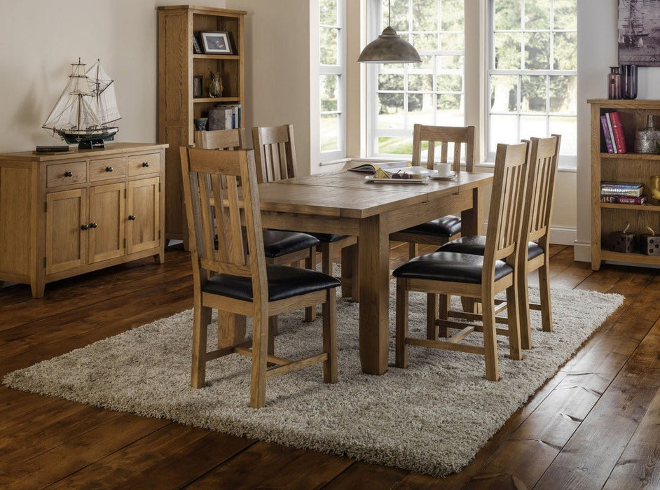 Athena Oak Extending Dining Table & 6 Athena Chairs - Luminex FurnitureDining SetAST801