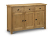 Athena Oak Sideboard – Classic 3 Drawer 2 Door Storage - Luminex FurnitureSideboardAST009