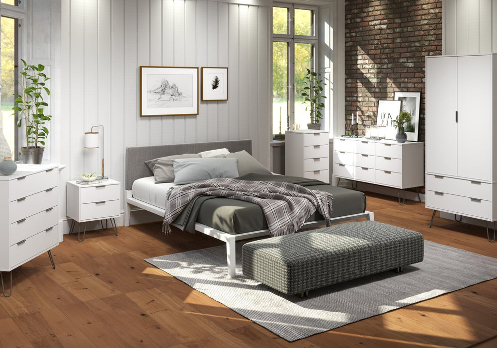 Augusta 4 Drawer Narrow Chest of Drawers – White - LuminexFurnitureChest of DrawersAGW517