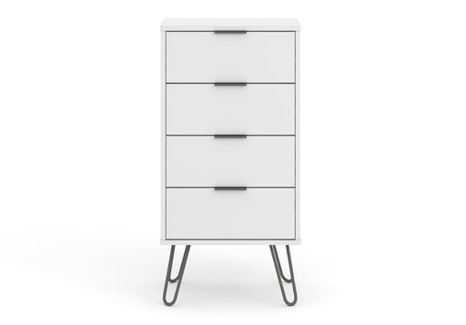 Augusta 4 Drawer Narrow Chest of Drawers – White - LuminexFurnitureChest of DrawersAGW517