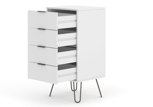 Augusta 4 Drawer Narrow Chest of Drawers – White - LuminexFurnitureChest of DrawersAGW517
