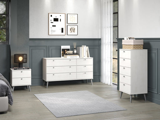 Augusta Curve 3+3 Drawer Wide Chest – White - LuminexFurnitureChest of DrawersAGC333