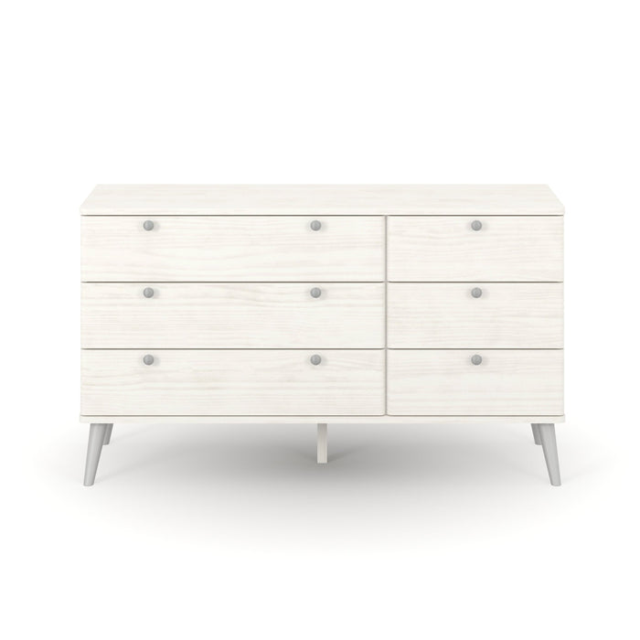 Augusta Curve 3+3 Drawer Wide Chest – White - LuminexFurnitureChest of DrawersAGC333