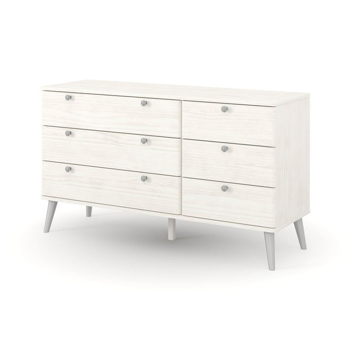 Augusta Curve 3+3 Drawer Wide Chest – White - LuminexFurnitureChest of DrawersAGC333