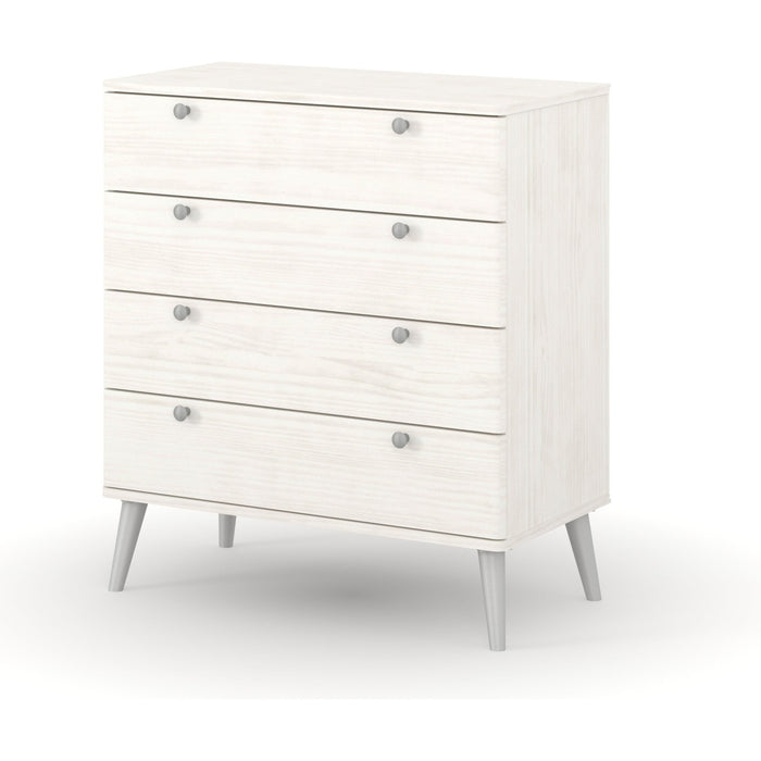 Augusta Curve 4 drawer chest – White - LuminexFurnitureChest of DrawersAGC314