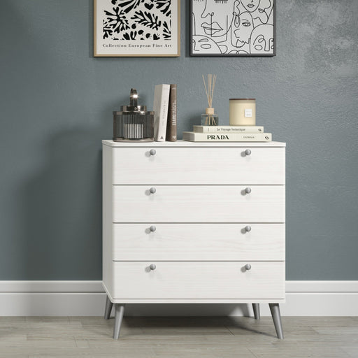 Augusta Curve 4 Drawer Chest – White - LuminexFurnitureChest of DrawersAGC314