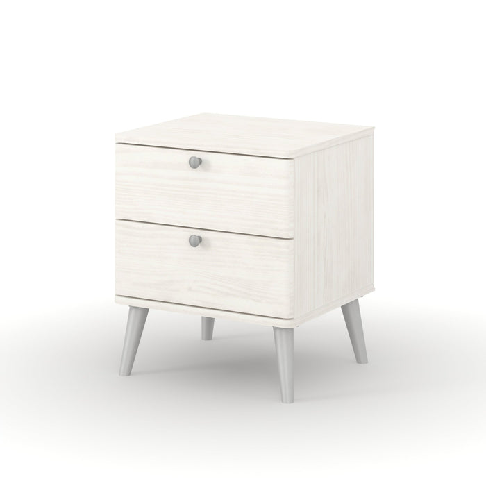 Augusta Curve Bedside Table 2 Drawer Cabinet White - LuminexFurnitureBedside TableAGC310
