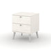 Augusta Curve Bedside Table 2 Drawer Cabinet White - LuminexFurnitureBedside TableAGC310