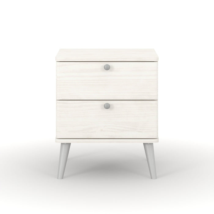 Augusta Curve Bedside Table 2 Drawer Cabinet White - LuminexFurnitureBedside TableAGC310