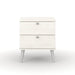 Augusta Curve Bedside Table 2 Drawer Cabinet White - LuminexFurnitureBedside TableAGC310