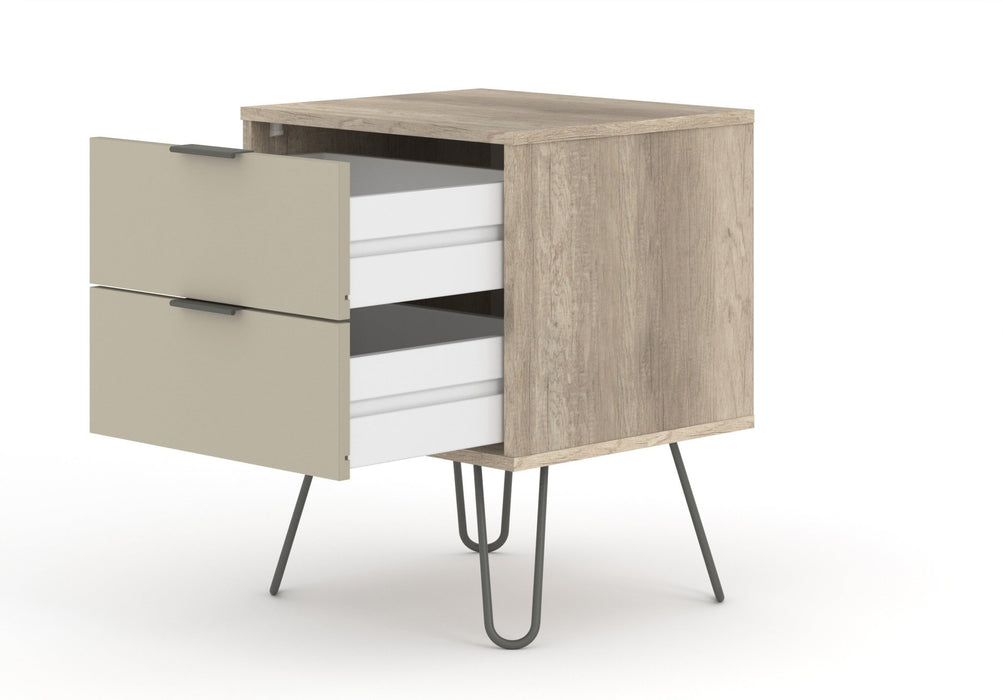 Augusta Driftwood Bedside Table 2 Drawer Cabinet - LuminexFurnitureBedside TableAGD510