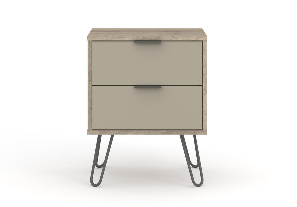 Augusta Driftwood Bedside Table 2 Drawer Cabinet - LuminexFurnitureBedside TableAGD510