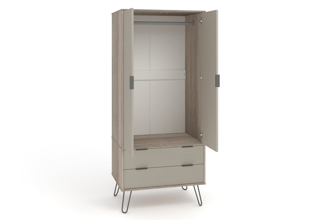 Augusta Driftwood Wardrobe Grey - LuminexFurnitureWardrobeAGD582