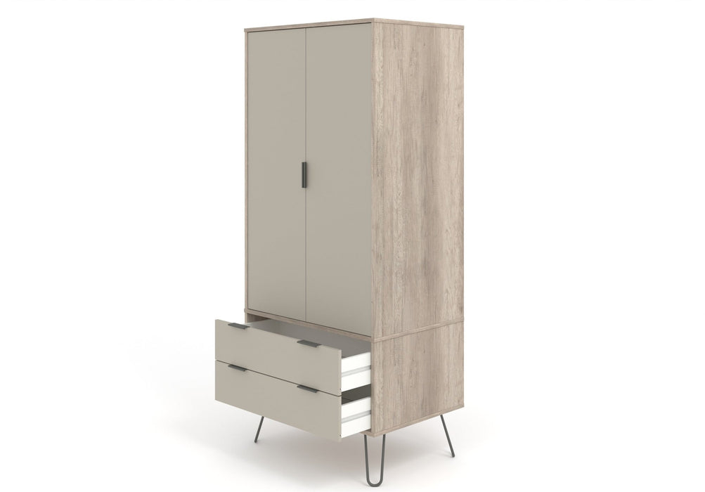Augusta Driftwood Wardrobe Grey - LuminexFurnitureWardrobeAGD582