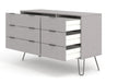 Augusta Grey 3+3 Drawer Wide Chest of Drawers – Grey - LuminexFurnitureChest of DrawersAGG533