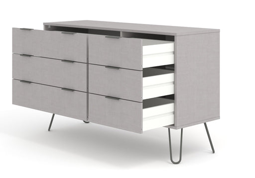 Augusta Grey 3+3 Drawer Wide Chest of Drawers – Grey - LuminexFurnitureChest of DrawersAGG533