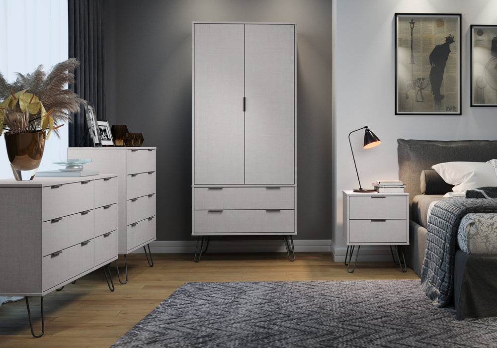 Augusta Grey 3+3 Drawer Wide Chest of Drawers – Grey - LuminexFurnitureChest of DrawersAGG533