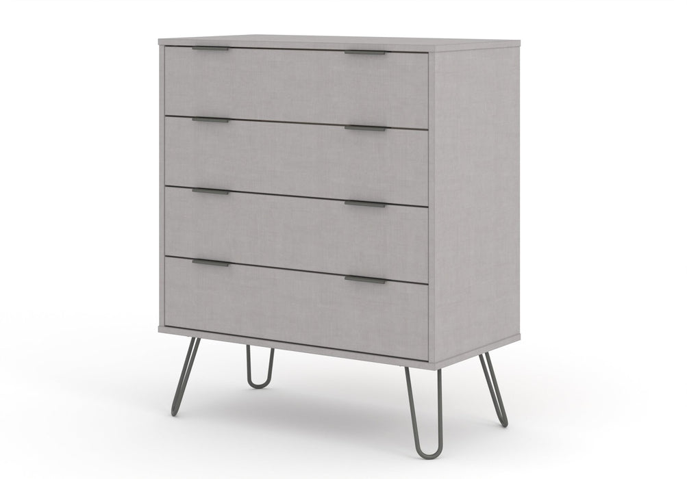 Augusta Grey 4 Drawer Chest of Drawers – Grey - LuminexFurnitureChest of DrawersAGG514
