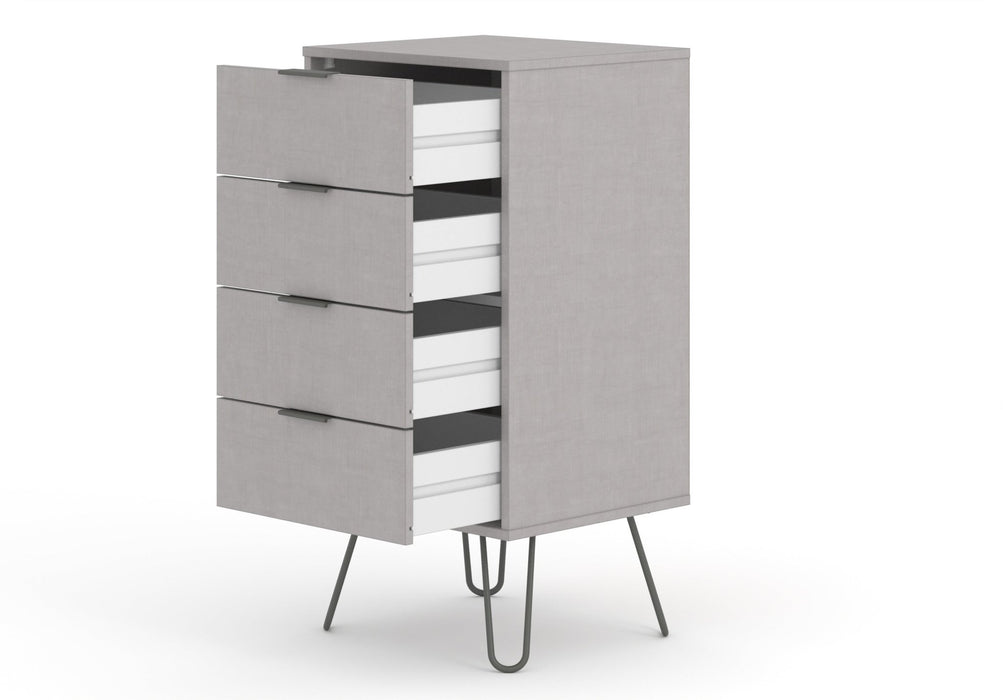 Augusta Grey 4 Drawer Narrow Chest of Drawers – Grey - LuminexFurnitureChest of DrawersAGG517