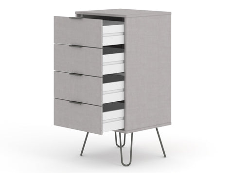 Augusta Grey 4 Drawer Narrow Chest of Drawers – Grey - LuminexFurnitureChest of DrawersAGG517