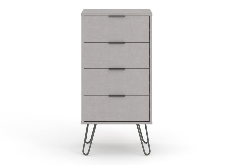 Augusta Grey 4 Drawer Narrow Chest of Drawers – Grey - LuminexFurnitureChest of DrawersAGG517