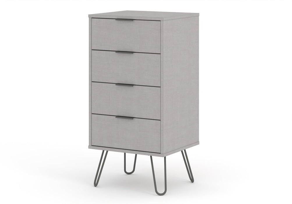 Augusta Grey 4 Drawer Narrow Chest of Drawers – Grey - LuminexFurnitureChest of DrawersAGG517