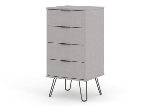 Augusta Grey 4 Drawer Narrow Chest of Drawers – Grey - LuminexFurnitureChest of DrawersAGG517