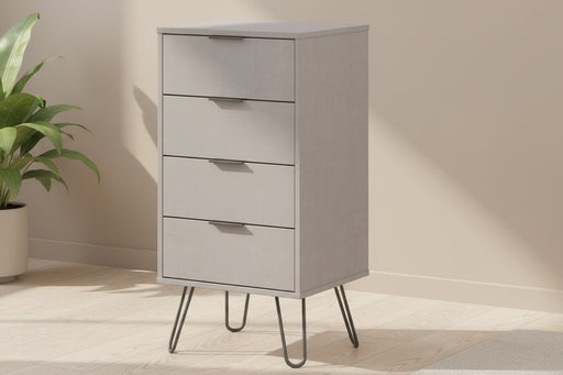 Augusta Grey 4 Drawer Narrow Chest of Drawers - Luminex FurnitureChest of DrawersAGG517
