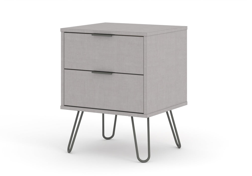 Augusta Grey Bedside Table 2 Drawer Cabinet - LuminexFurnitureBedside TableAGG510
